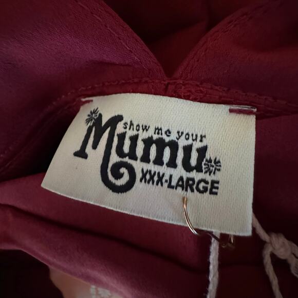 Show Me Your Mumu Mariah Red Ruby Satin Wrap V-Neck Evening Dress Size 3XL NWT - Picture 11 of 11